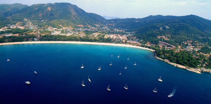 Overview of one of Phukets beaches